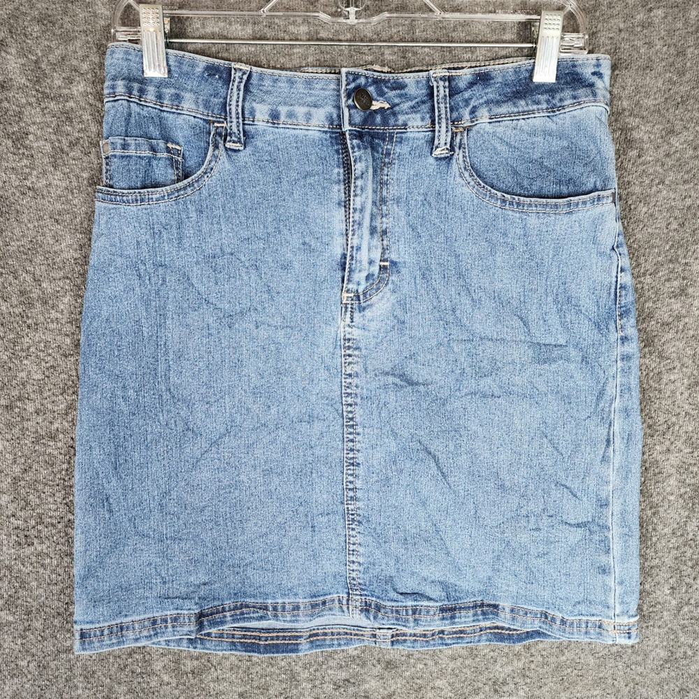 Lee Riders Skort Women 28 Midrise Blue Denim EUC